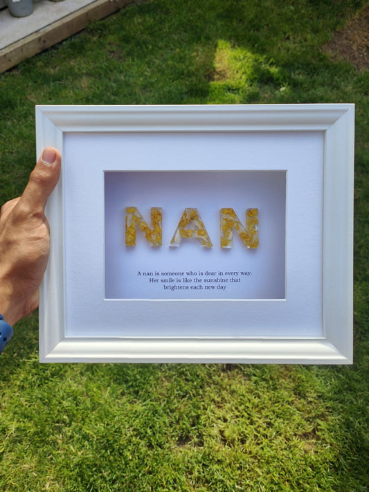 Personalised Resin Memorial Letter Frame – Funeral Flower Keepsake for Mum, Dad & Nan