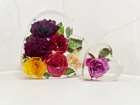 Resin Heart Wedding Bouquet Preservation Keepsake – UK Floral Memory Gift