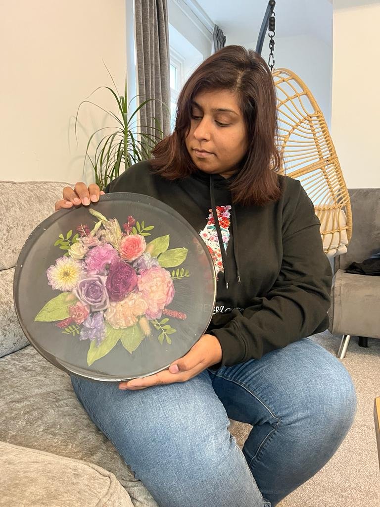 Wedding Flower Preservation Resin Disk – Preserved Bouquet Keepsake UK