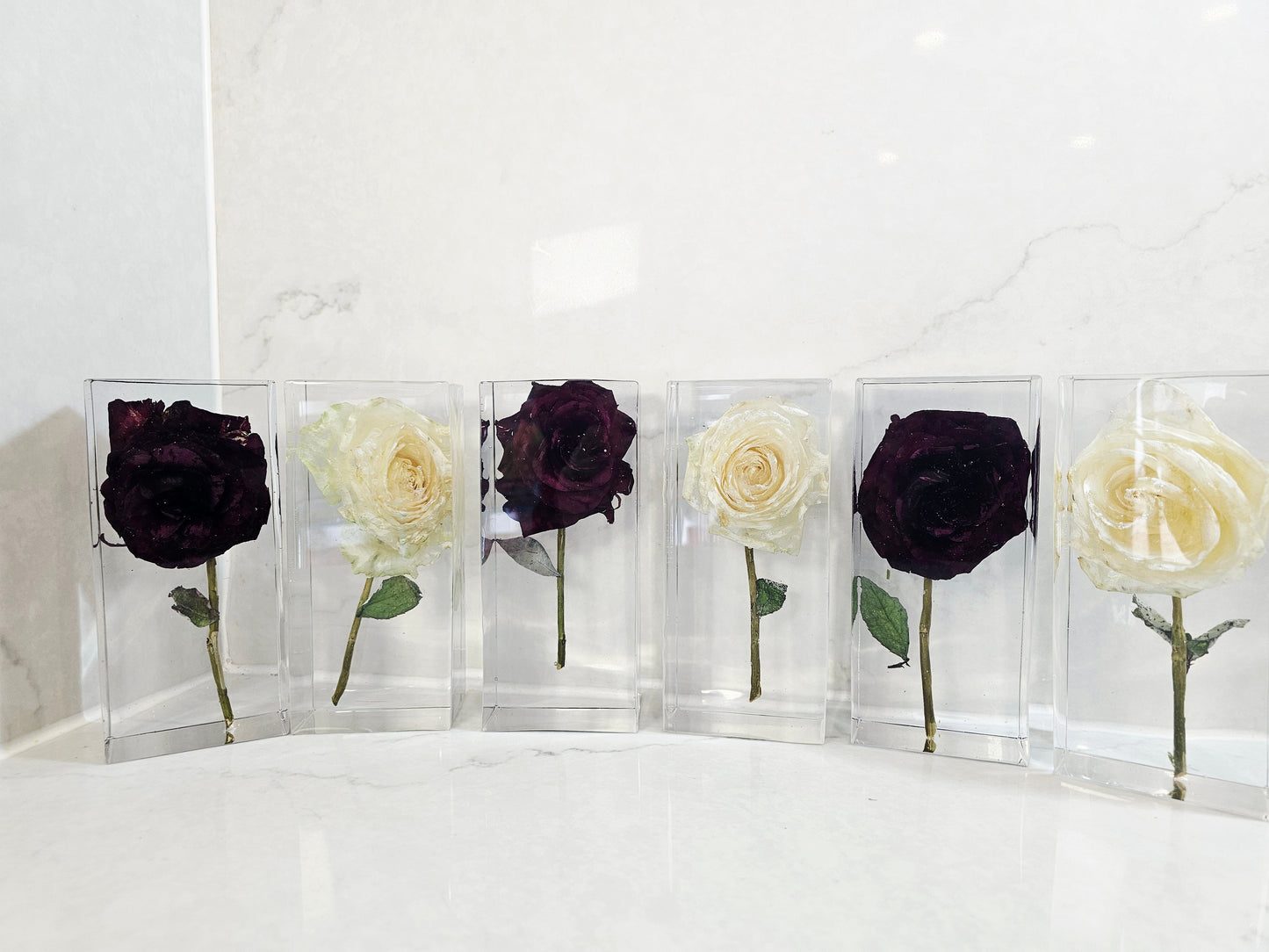 Resin Flower Preservation Rectangle Block – Wedding & Memorial Keepsake UK