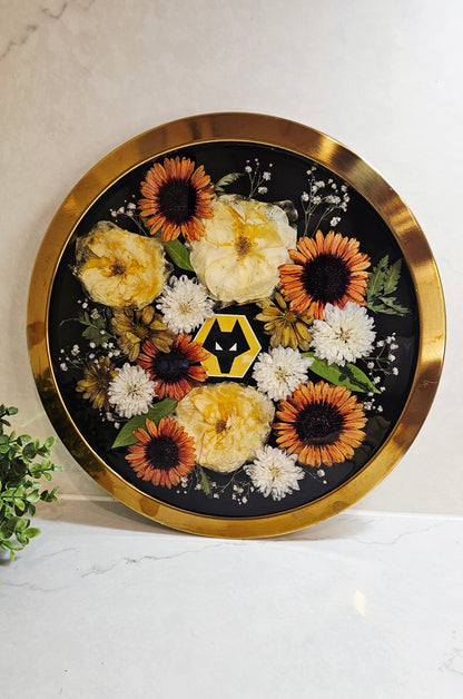 Luxury Gold Resin Flower Preservation Tray – Wedding & Memorial Keepsake UK