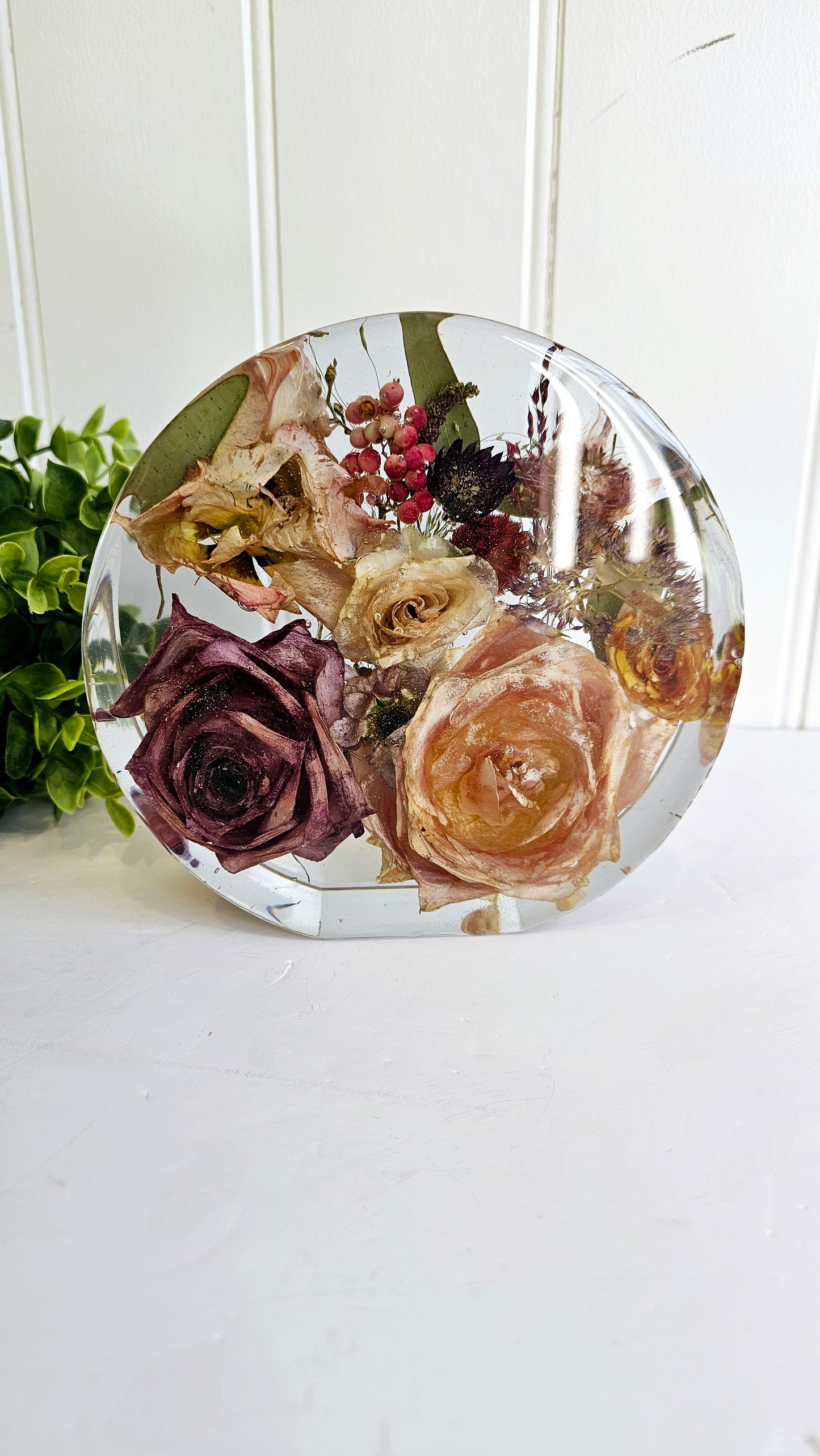 Wedding Flower Preservation Resin Disk – Preserved Bouquet Keepsake UK