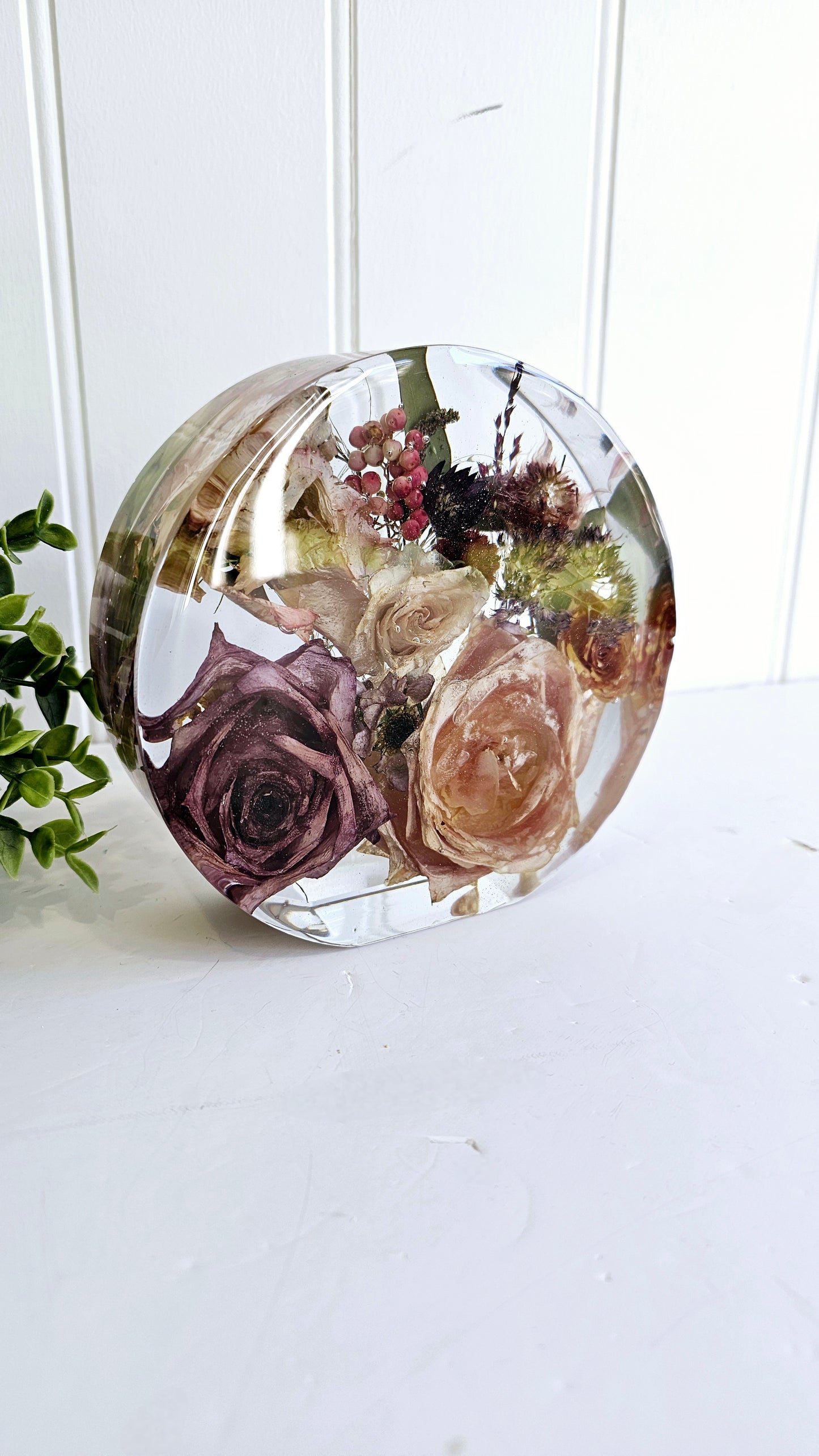 Wedding Flower Preservation Resin Disk – Preserved Bouquet Keepsake UK