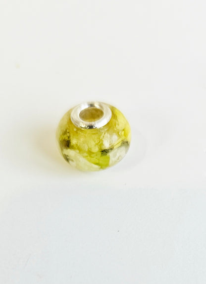 Wedding Flower Preservation Bead Charm – Personalised Resin Floral Pandora Bracelet UK