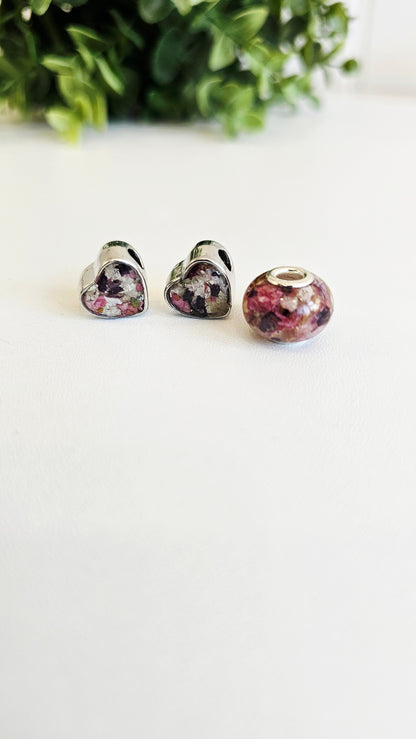 Wedding Flower Preservation Bead Charm – Personalised Resin Floral Pandora Bracelet UK