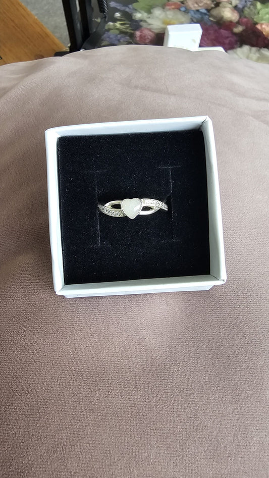 Breastmilk Jewellery UK – Sterling Silver Criss-Cross Heart Ring