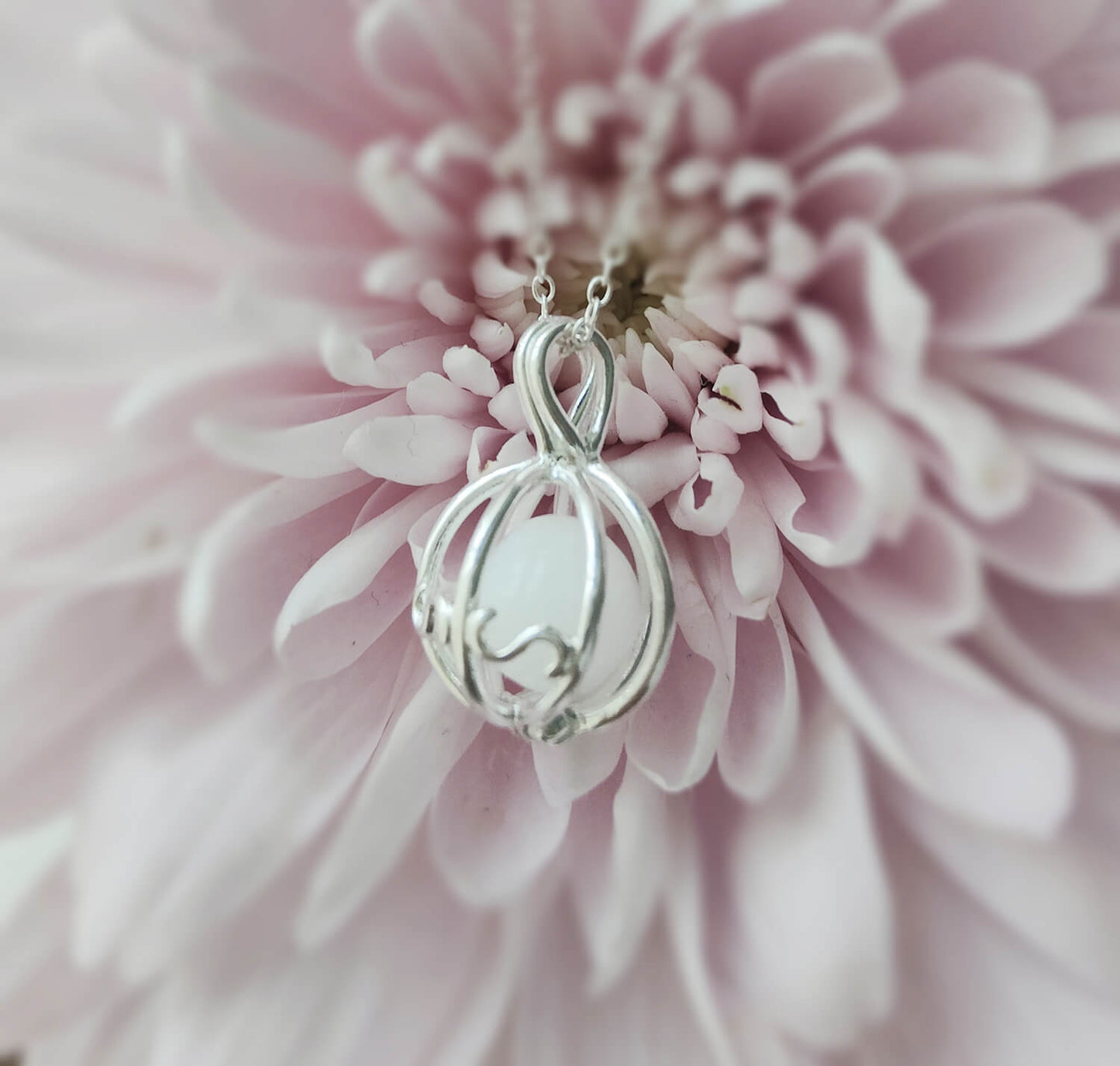 Pearl Cage Necklace – Sterling Silver