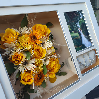Custom Dual-Sided Wedding Bouquet & Choora Keepsake Frame