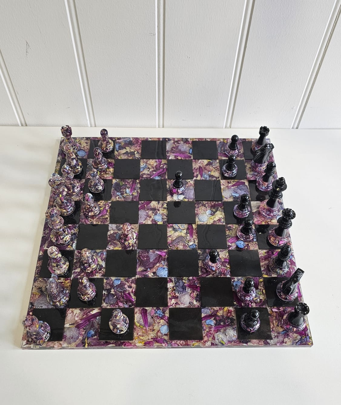 Resin Flower Preservation Chess board