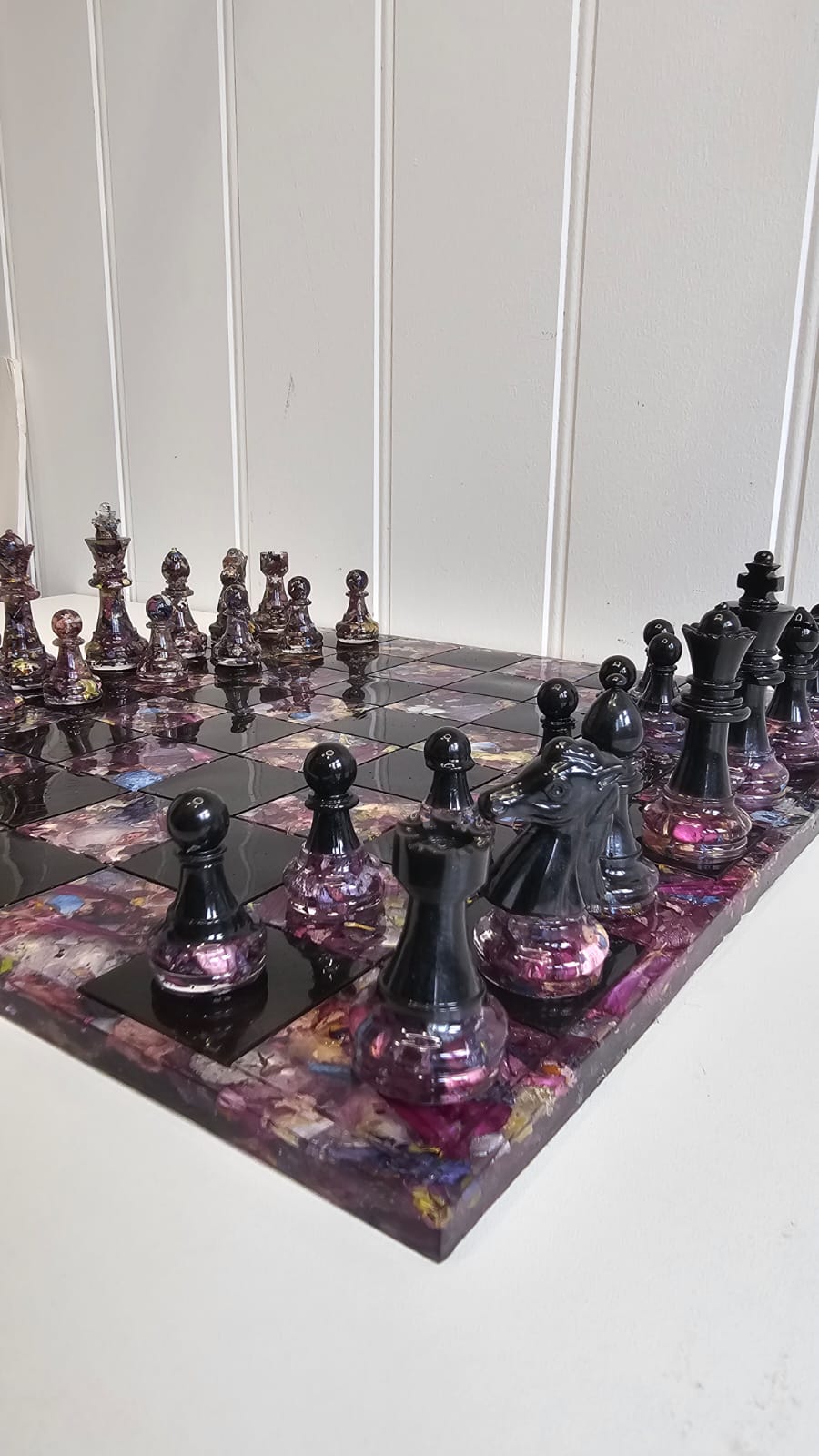 Resin Flower Preservation Chess board