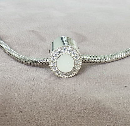 Breastmilk Jewellery UK – Sterling Silver Round Breastmilk Charm New Mum Gift