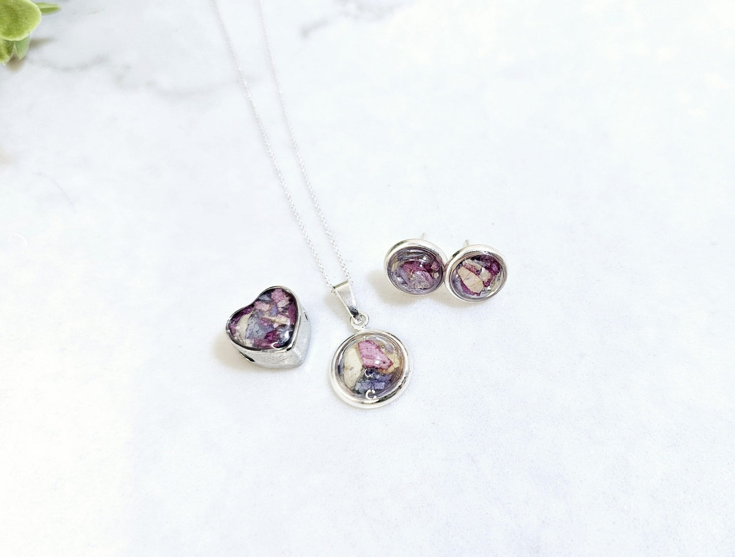 Flower Preservation Jewellery Set – Sterling Silver Wedding & Memorial Keepsake UK