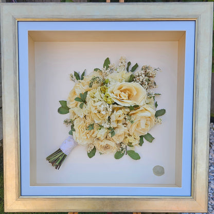 3D box frame wedding bouquet preservation UK