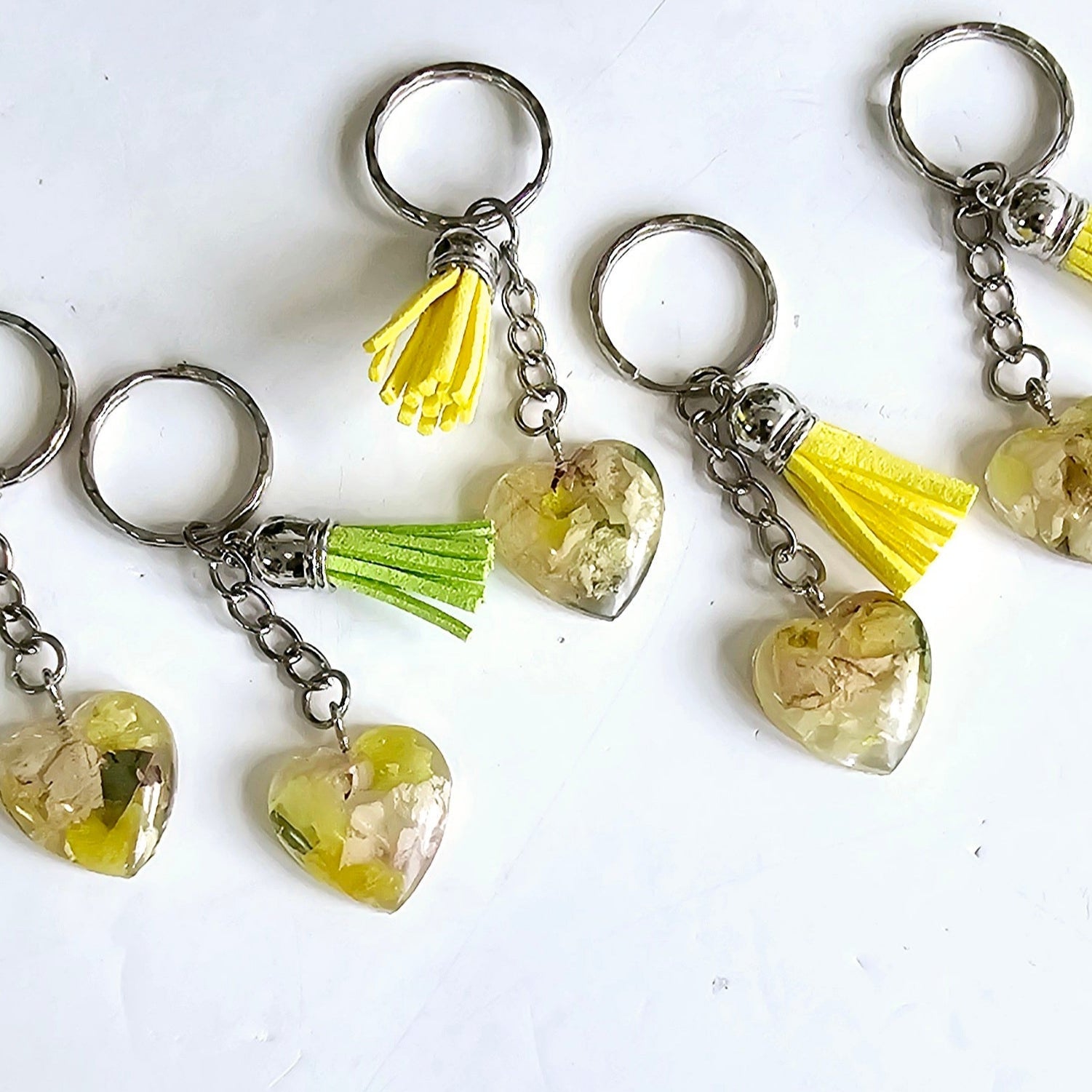 heart flower preservation keyrings 