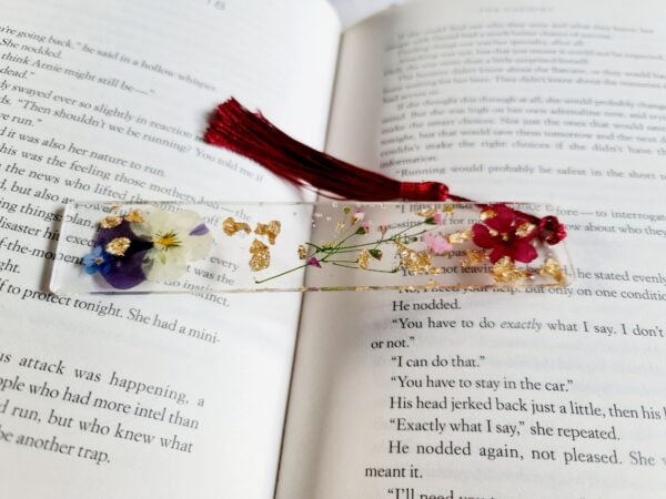 Real Flower Bookmarks with Gold Leaf Flakes