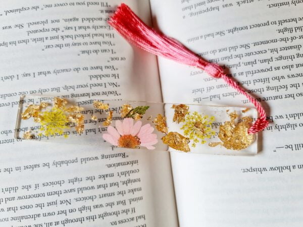 Real Flower Bookmarks with Gold Leaf Flakes