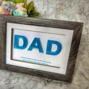 Mum or Dad Framed resin letters with quote and flowers