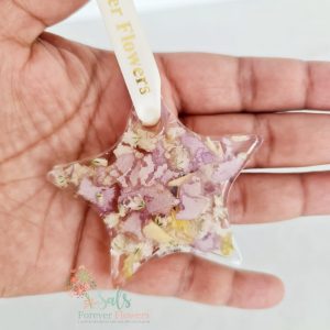 preserved flowers hanging star ornament